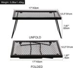 REDCAMP Folding Campfire Grill Heavy Duty Steel Grate, Portable Camp Fire Cooking Racks for Over Fire Pit - Image 3