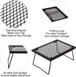 REDCAMP Folding Campfire Grill Heavy Duty Steel Grate, Portable Camp Fire Cooking Racks for Over Fire Pit - Image 5