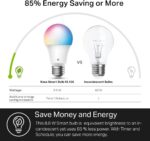 Kasa Smart Light Bulbs, Full Color Changing Dimmable Smart WiFi Bulbs Compatible with Alexa and Google Home, A19, 60 W 800 Lumens,2.4Ghz only, No Hub Required, 2-Pack (KL125P2), Multicolor - Image 5
