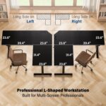 63 x 55 inch L-Shaped Standing Desk, Corner Computer Desk, Electric Standing Desk Adjustable Height, Sit to Stand Ergonomic Workstation for Home Office, Black - Image 4