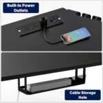 63 x 55 inch L-Shaped Standing Desk, Corner Computer Desk, Electric Standing Desk Adjustable Height, Sit to Stand Ergonomic Workstation for Home Office, Black - Image 7
