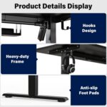 63 x 55 inch L-Shaped Standing Desk, Corner Computer Desk, Electric Standing Desk Adjustable Height, Sit to Stand Ergonomic Workstation for Home Office, Black - Image 8