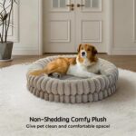 BALANCE Luxury Donut Dog Bed, 36 Inches Round Dog Beds Large Sized Dogs Washable, Orthopedic Calming Dogs Bed for Pets with Anti-Slip Bottom, Oatmeal - Image 3