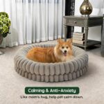 BALANCE Luxury Donut Dog Bed, 36 Inches Round Dog Beds Large Sized Dogs Washable, Orthopedic Calming Dogs Bed for Pets with Anti-Slip Bottom, Oatmeal - Image 4