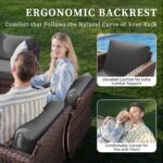 UDPATIO Patio Furniture Set, 5 Pieces Outdoor Conversation Sets with Rocking Swivel Chairs, Wicker Rattan Outdoor Sofa Set with Storage Table and Waterproof Covers for Backyard, Deck, Porch, Grey - Image 8