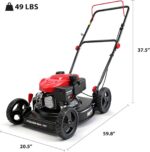 PowerSmart EasyCut 18-Inch Gas Lawn Mower, 144cc OHV Engine, Steel Deck, Side Discharge, 5-Position Dual-Lever Height Adjustment, Push Mower for Small Yards - Image 3