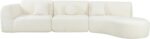 Merax 140" Curved Polyester Sectional Sofa Set, Modern Cloud Couch with Chaise Lounge & 3 Pillows, Fully Assembled for Living Room, Beige - Image 9