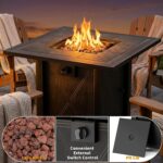HOTEAGLE 30" Propane Fire Pit with Premium Ceramic Tabletop, 50000 BTU Powerful Gas Firepit Table - Includes Lid and Lava Rocks, Ideal Outdoor Fire Pit for Dining, Party in Patio, Garden, Yard - Image 5