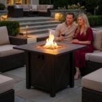 HOTEAGLE 30" Propane Fire Pit with Premium Ceramic Tabletop, 50000 BTU Powerful Gas Firepit Table - Includes Lid and Lava Rocks, Ideal Outdoor Fire Pit for Dining, Party in Patio, Garden, Yard - Image 7