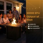 HOTEAGLE 30" Propane Fire Pit with Premium Ceramic Tabletop, 50000 BTU Powerful Gas Firepit Table - Includes Lid and Lava Rocks, Ideal Outdoor Fire Pit for Dining, Party in Patio, Garden, Yard - Image 8
