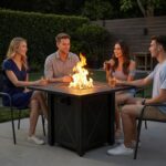 HOTEAGLE 30" Propane Fire Pit with Premium Ceramic Tabletop, 50000 BTU Powerful Gas Firepit Table - Includes Lid and Lava Rocks, Ideal Outdoor Fire Pit for Dining, Party in Patio, Garden, Yard - Image 10