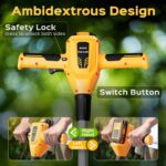Weed Puller Tool, 21V Powerful Garden Tools Electric Weeder Tool, Yellow | Weed Remover Tool with 2.0Ah Battery and Charger, 3-Claw Steel Head for Smooth Weeding, Ideal Gifts for Men Women Mom Dad - Image 5