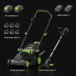 STEELITE 40V 17" Electric Lawn Mower & 12" String Trimmer Combo Set, Yard Care Kit with 2x4.0Ah Batteries & Dual Chargers - Image 9