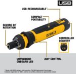 DEWALT Cordless Screwdriver, 4V USB Rechargeable Electric Screwdriver with 12 pcs Screwdriver Bit Set, LED Light, FLEXDRIVE Control, Compact, Ergonomic (DWHT66719) - Image 3