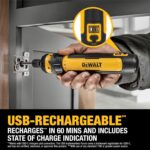 DEWALT Cordless Screwdriver, 4V USB Rechargeable Electric Screwdriver with 12 pcs Screwdriver Bit Set, LED Light, FLEXDRIVE Control, Compact, Ergonomic (DWHT66719) - Image 8