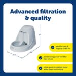 PetSafe Drinkwell Platinum Cat Water Fountain, 168 oz/5L, Grey | Free-Falling Stream Encourages Drinking, Snap-on Lid Prevents Removal, Includes Replaceable Carbon Filter - Image 4