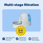 PetSafe Drinkwell Platinum Cat Water Fountain, 168 oz/5L, Grey | Free-Falling Stream Encourages Drinking, Snap-on Lid Prevents Removal, Includes Replaceable Carbon Filter - Image 5