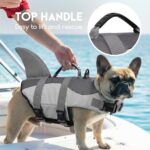 ASENKU Dog Life Jacket - Pet Safety Vest for Swimming & Boating, Shark Life Jacket with Floatation, Dog Lifesavers Swimsuits for Small Medium Large Dogs (Grey, L) - Image 6