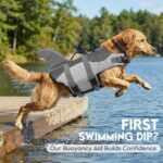ASENKU Dog Life Jacket - Pet Safety Vest for Swimming & Boating, Shark Life Jacket with Floatation, Dog Lifesavers Swimsuits for Small Medium Large Dogs (Grey, L) - Image 7