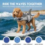 ASENKU Dog Life Jacket - Pet Safety Vest for Swimming & Boating, Shark Life Jacket with Floatation, Dog Lifesavers Swimsuits for Small Medium Large Dogs (Grey, L) - Image 9