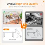 PayLessHere | 32 Inch Computer Desk | Brown | Sturdy Office Desk | Metal Frame, Adjustable Feet | Water-Resistant, Scratchproof Surface | Writing Table for Home Office or Study | Pack of 1 - Image 5