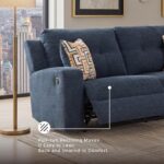 Signature Design by Ashley Danum Reclining Sofa, Blue Ink Chenille Couch | Space-saving zero-wall design with fiber-wrapped foam, Wide 2-over-2 seating fitting 32 in doorways, Modern track arms - Image 8