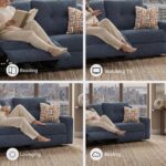 Signature Design by Ashley Danum Reclining Sofa, Blue Ink Chenille Couch | Space-saving zero-wall design with fiber-wrapped foam, Wide 2-over-2 seating fitting 32 in doorways, Modern track arms - Image 10