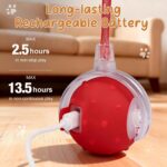 Interactive Cat Ball Toy, Chirping Motion Activated Electric Rechargeable Cat Toy with 2 Replaceable Tails, Self Play Hunting Rolling Indoor Cat Toys for Bored Adult Cats & Kittens - Boredom Busters - Image 4