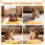Interactive Cat Ball Toy, Chirping Motion Activated Electric Rechargeable Cat Toy with 2 Replaceable Tails, Self Play Hunting Rolling Indoor Cat Toys for Bored Adult Cats & Kittens - Boredom Busters - Image 5