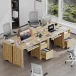 Bestier Computer Desk with Drawer, 55 inch Office Desk with Power Outlet, Modern Home Office Desk with Keyboard Tray (Natual Oak, 55" W with Single-Sided Drawers) - Image 8