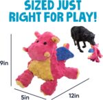 goDog Bubble Plush Dragons Squeaky Dog Toy, Chew Guard Technology - Coral, Large - Image 4