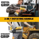 Ecarke Cordless Grease Gun Compatible with DeWalt 20V Battery, 12000PSI Max Electric Grease Gun, Dual Pistol & in-Line Grip, Works with Bulk & Cartridge Grease, with 39" Hose & 4 Couplers (Tool Only) - Image 5