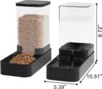 Automatic Cat Feeder and Water Dispenser in Set with Pet Food Bowl,Gravity Dog Waterer and Food Feeder for Small Medium Dog Cat Puppy Kitten Large Capacity(3.3L,Black) - Image 3