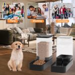 Automatic Cat Feeder and Water Dispenser in Set with Pet Food Bowl,Gravity Dog Waterer and Food Feeder for Small Medium Dog Cat Puppy Kitten Large Capacity(3.3L,Black) - Image 8