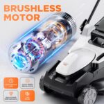 Litheli 16.5" Electric Lawn Mower Cordless, Brushless Lawnmower with 6-Height Adjust and 2 x 4.0Ah Batteries, for Garden and Yards - Image 3