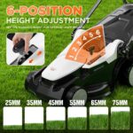 Litheli 16.5" Electric Lawn Mower Cordless, Brushless Lawnmower with 6-Height Adjust and 2 x 4.0Ah Batteries, for Garden and Yards - Image 4