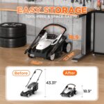 Litheli 16.5" Electric Lawn Mower Cordless, Brushless Lawnmower with 6-Height Adjust and 2 x 4.0Ah Batteries, for Garden and Yards - Image 5