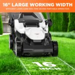 Litheli 16.5" Electric Lawn Mower Cordless, Brushless Lawnmower with 6-Height Adjust and 2 x 4.0Ah Batteries, for Garden and Yards - Image 7