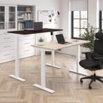 Bush Business Furniture 72-inch Electric Height Adjustable Standing Desk, Ergonomic Sit-Stand Computer Table for Home and Professional Office, Move 40 Series, Black Walnut with White Base - Image 5