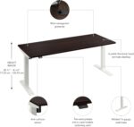 Bush Business Furniture 72-inch Electric Height Adjustable Standing Desk, Ergonomic Sit-Stand Computer Table for Home and Professional Office, Move 40 Series, Black Walnut with White Base - Image 8