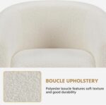 Yaheetech Compact Sherpa Accent Chairs Set of 2 for Small Spaces, Ivory | Compact Cozy Barrel Chairs with a Curved Silhouette, Upholstered Furry Armchair for Small Spaces, Living Room Bedroom Corner - Image 8