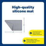 PetSafe Fountain and Feeder Mat for Dogs & Cats, Silicone, 26 x 16 in | Waterproof, Leakproof Silicone Mat with Lip to Contain Spills, Non-Slip Design, Dishwasher Safe, Rolls up for Storage - Image 4