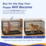 FDW | 48" Foldable Metal Dog Crate | Dark Black | Cage for XL Dogs | Heavy Duty, Portable Wire Kennel with Double Door, Divider & Leak-Proof Tray | For Training, Home, Travel Indoor/Outdoor Use - Image 4