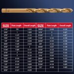 Cobalt Drill Bit Set - 29Pcs M35 High Speed Steel Twist Drill Bits for Hardened Metals, Stainless Steel, Cast Iron and Wooden Plastics with Metal Index Storage Box, 1/16"-1/2" - Image 5