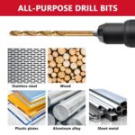 Cobalt Drill Bit Set - 29Pcs M35 High Speed Steel Twist Drill Bits for Hardened Metals, Stainless Steel, Cast Iron and Wooden Plastics with Metal Index Storage Box, 1/16"-1/2" - Image 8