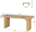 Tribesigns 62-Inch Modern Executive Desk, Wood Office Desk, Large Aesthetic Computer Desk with Double Pedestal, Workstation for Home Office (Natural Oak) - Image 3