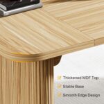 Tribesigns 62-Inch Modern Executive Desk, Wood Office Desk, Large Aesthetic Computer Desk with Double Pedestal, Workstation for Home Office (Natural Oak) - Image 8