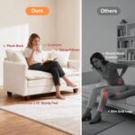 50'' Loveseat Sofa Cloud Sofa Couch, Modern Loveseats 2 Seat Couch 27" Deep Seat with 2 Pillows for Small Spaces Apartment Studio Office Bedroom Living Room, Beige - Image 6