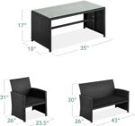 Best Choice Products 4-Piece Outdoor Wicker Patio Conversation Furniture Set for Backyard w/Coffee Table, Seat Cushions - Black/Black - Image 8