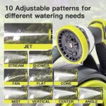50ft Retractable Garden Hose Reel, Portable Hose Reel, 45+5FT with 10 Patterns Spray Nozzle, Adapts to standard US hose plugs, Hose Reel for Garden Watering Car Washing Pet -Green - Image 4